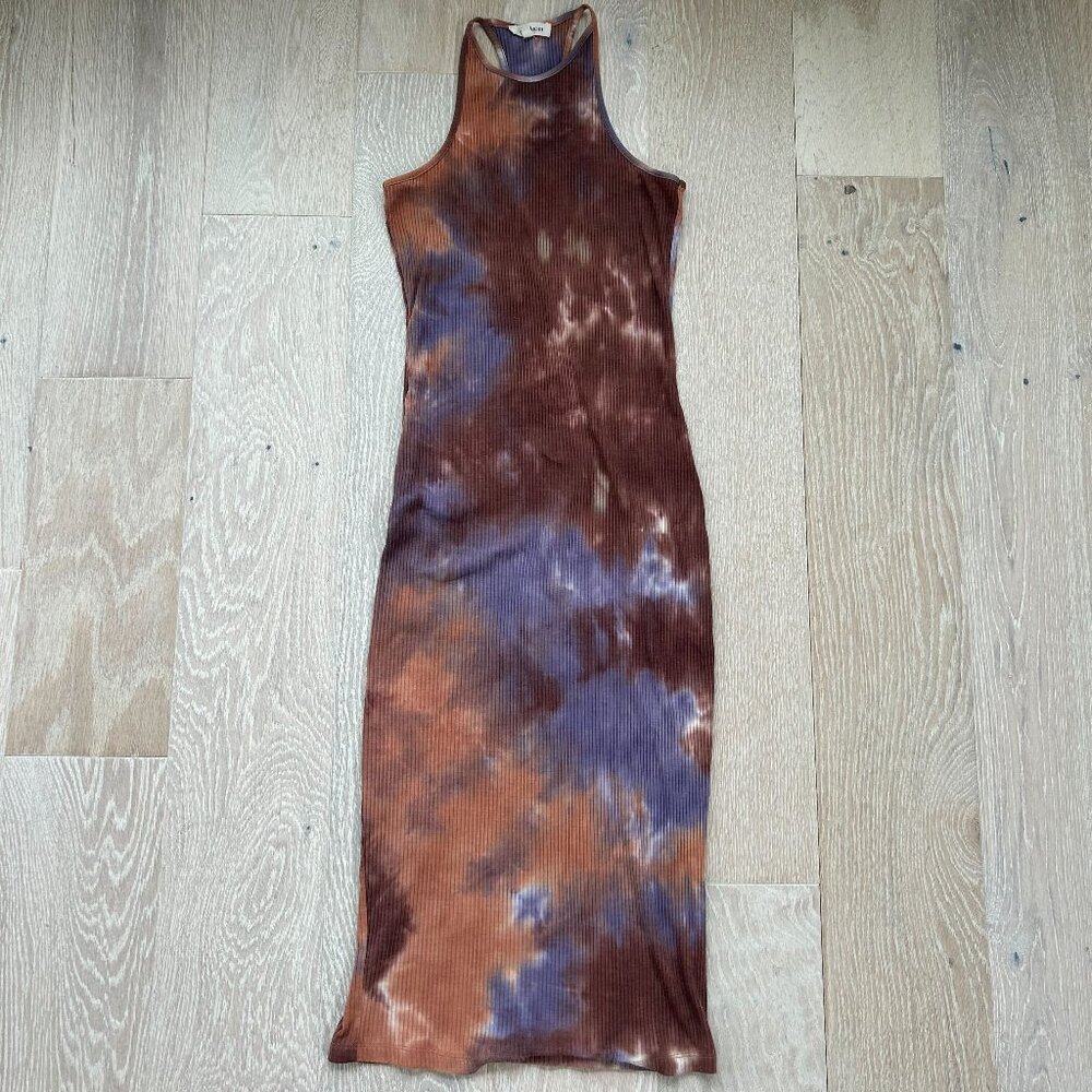 Heartloom Midi Cotton Tie-Dye Halter Dress (Small)